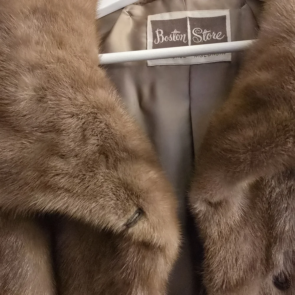 BOSTON FUR VINTAGE Mink Fur Convertible Coat
